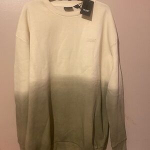 Brand New Mens Ombre Cream and Khaki Sweat  Shirt